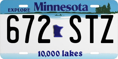 MN license plate 672STZ