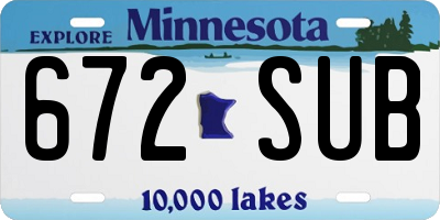 MN license plate 672SUB