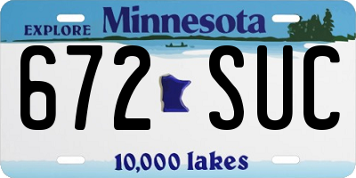 MN license plate 672SUC