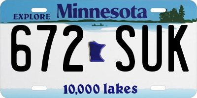 MN license plate 672SUK