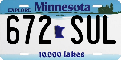 MN license plate 672SUL