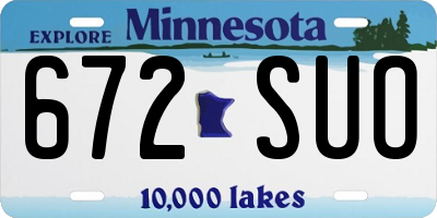 MN license plate 672SUO