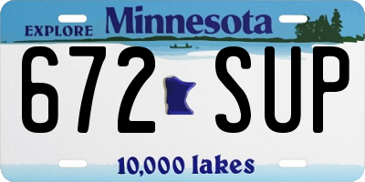 MN license plate 672SUP