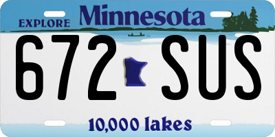 MN license plate 672SUS