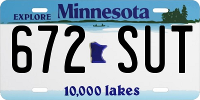MN license plate 672SUT