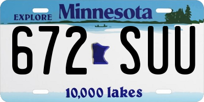 MN license plate 672SUU