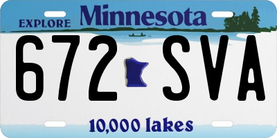 MN license plate 672SVA