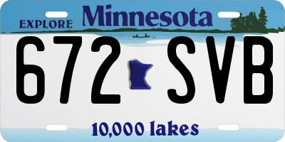 MN license plate 672SVB