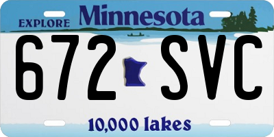 MN license plate 672SVC