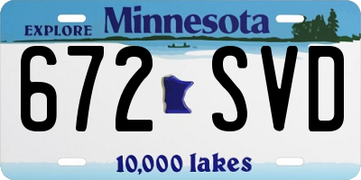MN license plate 672SVD