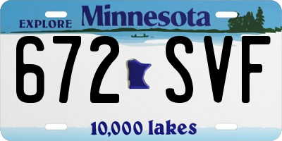 MN license plate 672SVF