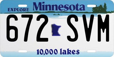 MN license plate 672SVM