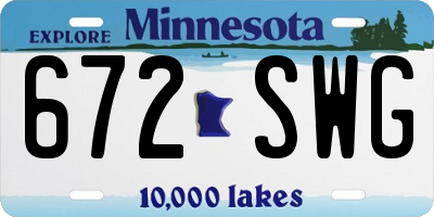 MN license plate 672SWG