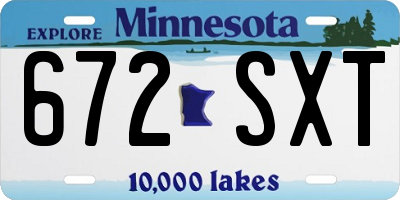 MN license plate 672SXT