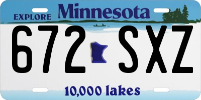 MN license plate 672SXZ