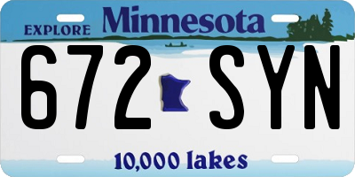 MN license plate 672SYN