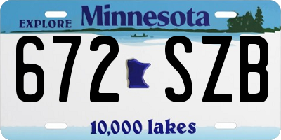 MN license plate 672SZB