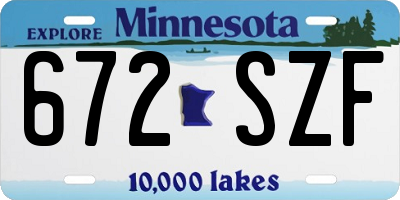 MN license plate 672SZF