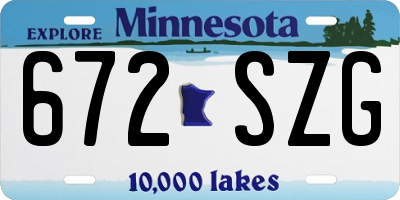 MN license plate 672SZG