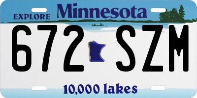 MN license plate 672SZM