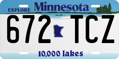 MN license plate 672TCZ