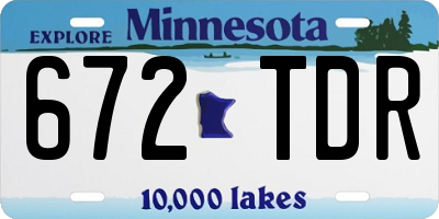MN license plate 672TDR