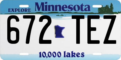 MN license plate 672TEZ