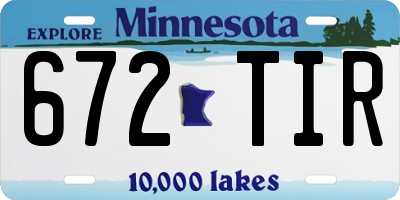 MN license plate 672TIR
