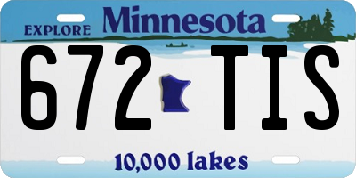 MN license plate 672TIS