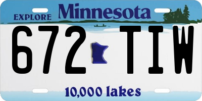 MN license plate 672TIW
