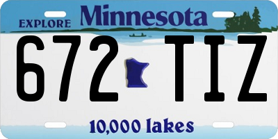 MN license plate 672TIZ