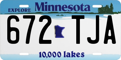 MN license plate 672TJA