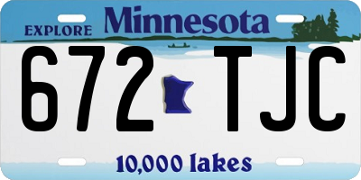 MN license plate 672TJC
