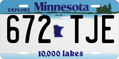 MN license plate 672TJE