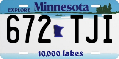 MN license plate 672TJI