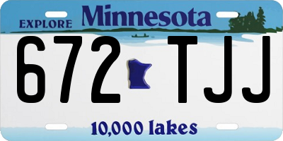 MN license plate 672TJJ