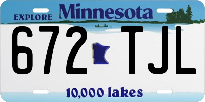 MN license plate 672TJL