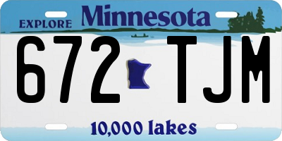 MN license plate 672TJM