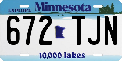 MN license plate 672TJN