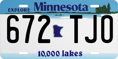 MN license plate 672TJO