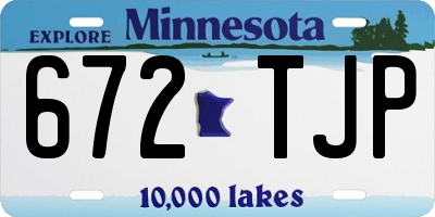 MN license plate 672TJP