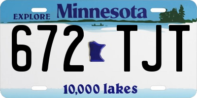 MN license plate 672TJT