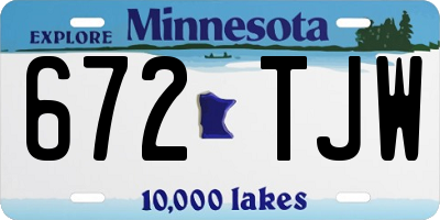 MN license plate 672TJW