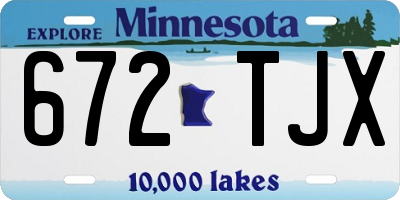MN license plate 672TJX