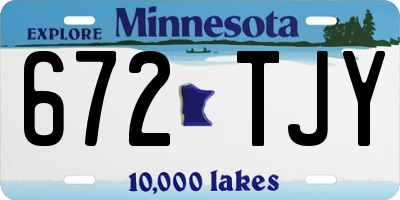 MN license plate 672TJY
