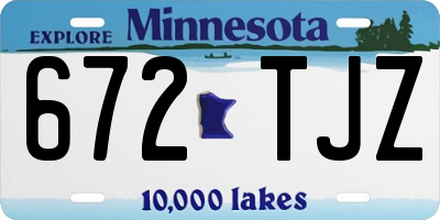 MN license plate 672TJZ