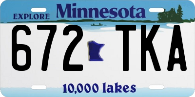 MN license plate 672TKA