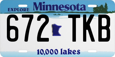 MN license plate 672TKB
