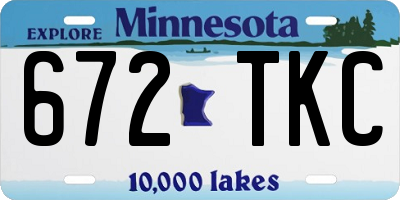 MN license plate 672TKC