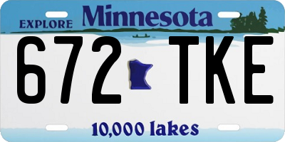 MN license plate 672TKE